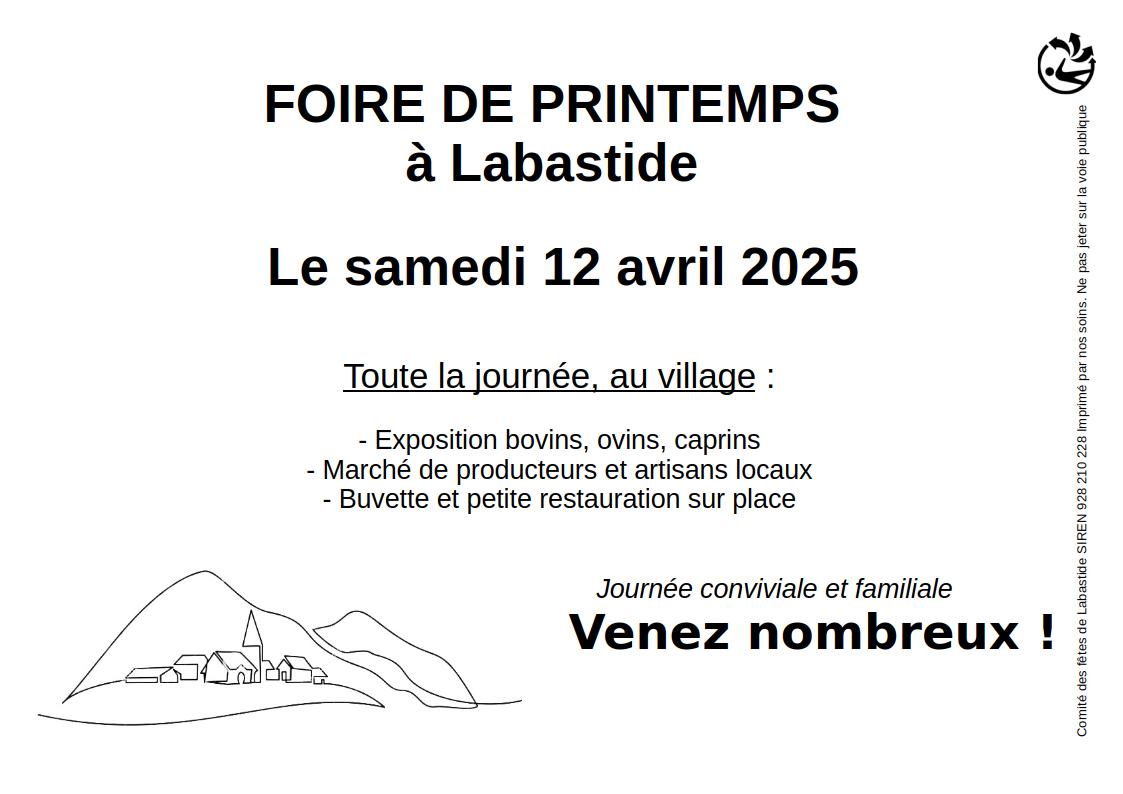 Flyer de la foire de printemps 2025