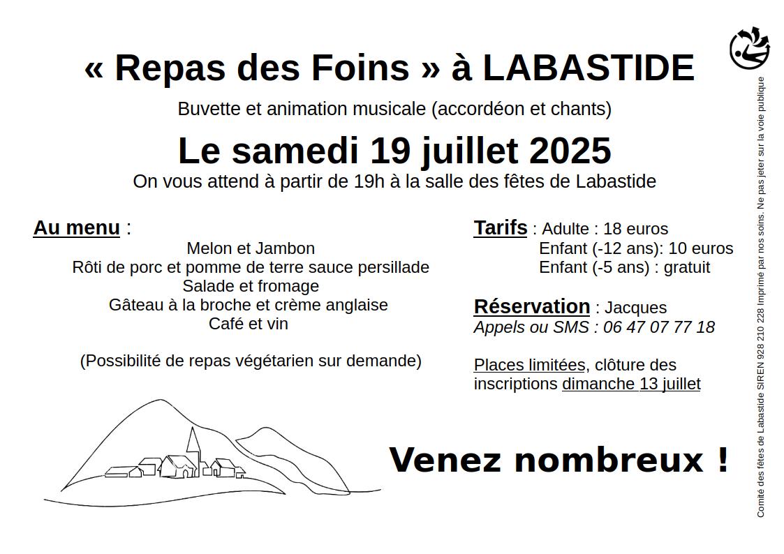 Flyer du repas des foins 2025