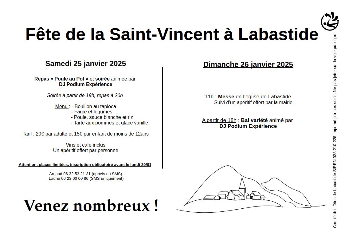 Flyer de la fête de la Saint Vincent 2025